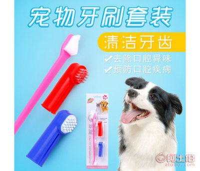 专业宠物口腔护理 义乌市妙迪宠物用品厂双头与手指牙刷套装详解